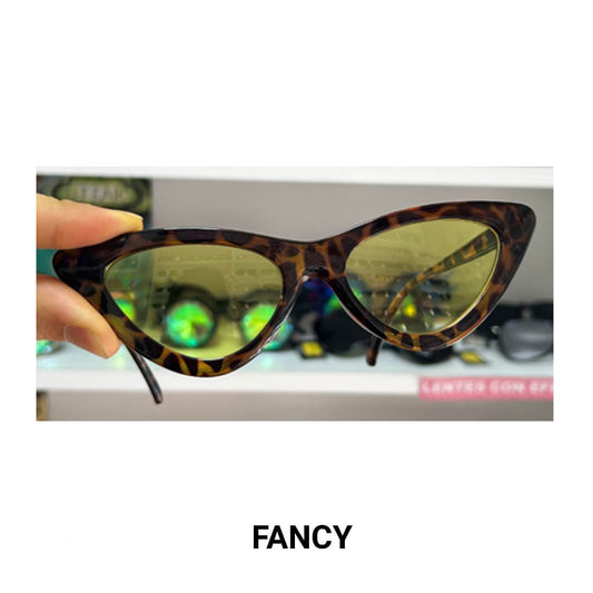 RETRO CAT EYE ANIMAL PRINT YELLOW