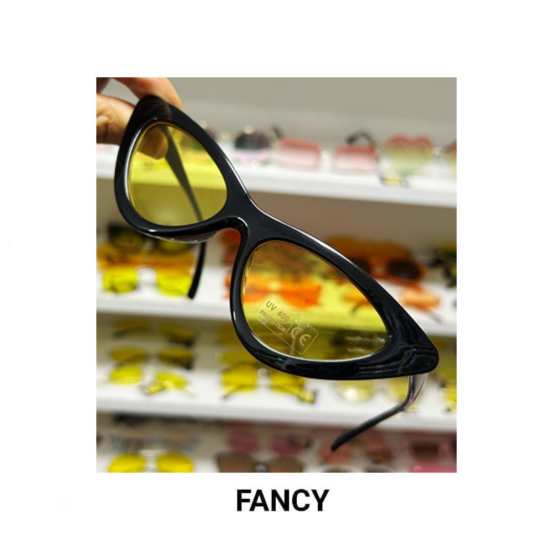 RETRO CAT EYE BLACK YELLOW