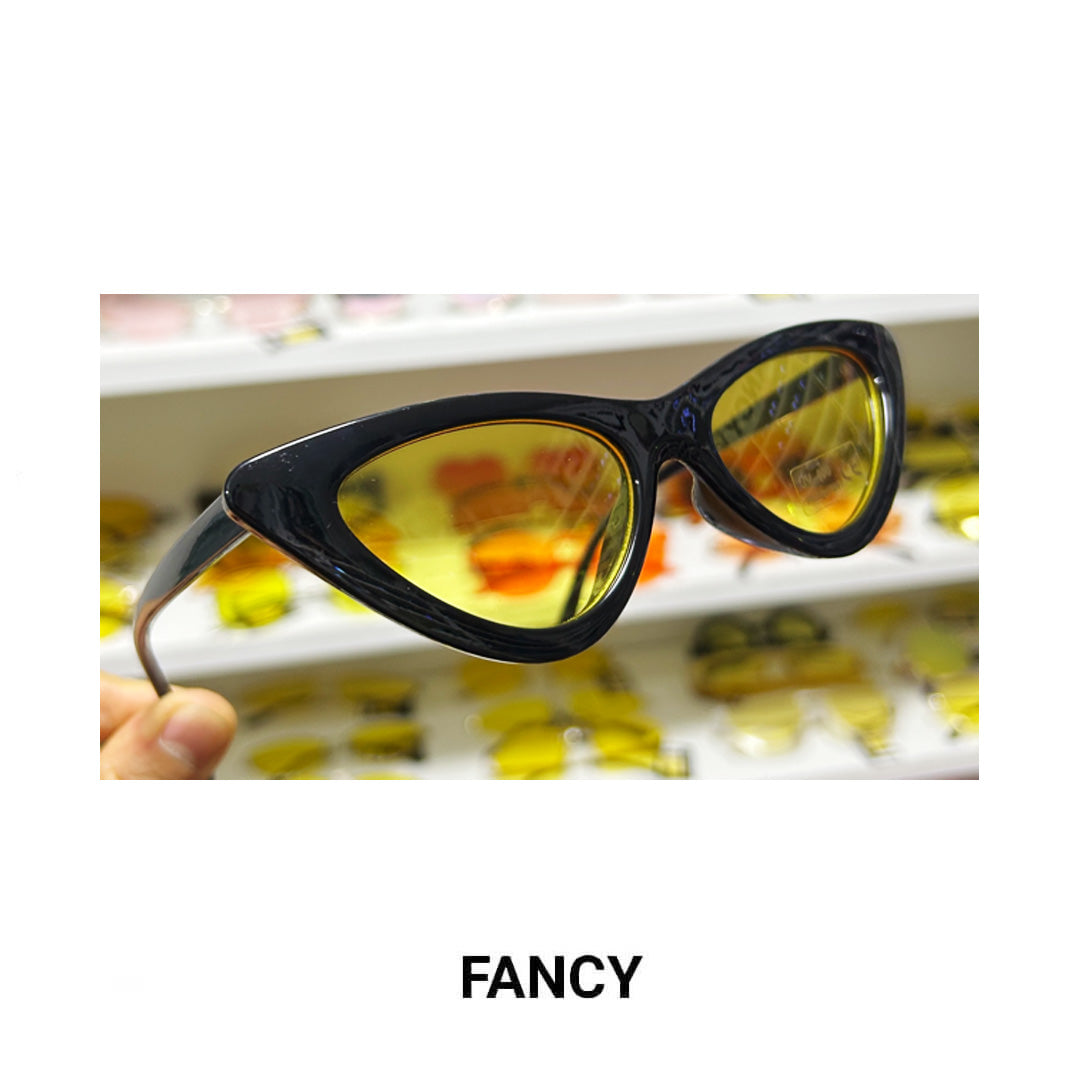 RETRO CAT EYE BLACK YELLOW