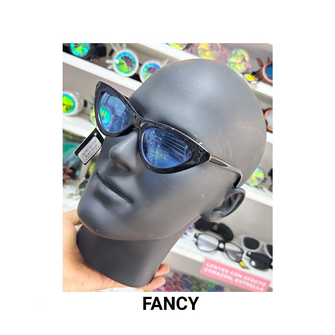 RETRO CAT EYE BLACK BLUE