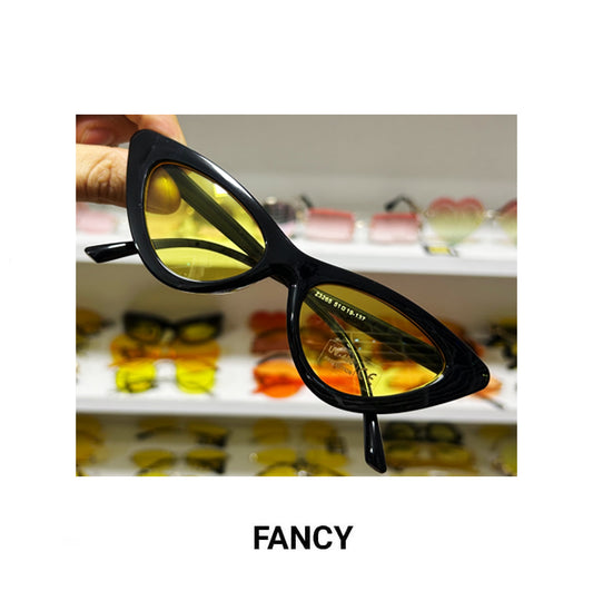 RETRO CAT EYE BLACK YELLOW