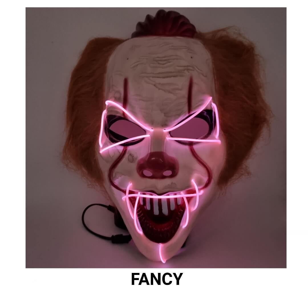 PENNYWISE LED MASK FUCSIA